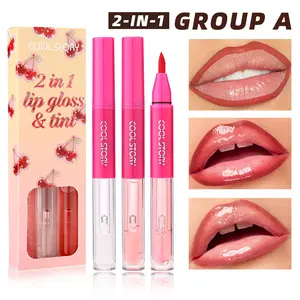 2-in-1 Lip Liner and Lip Oil Set, Matte Liquid Lip Liner, Moisturizing Long-Lasting Glossy Shimmer Lip Gloss