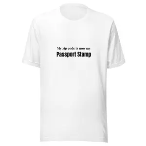 My zip code is now my passport stamp - white