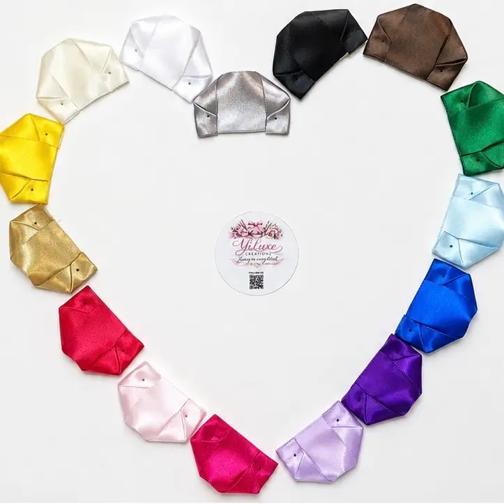 100pcs Handmade Satin Ribbon Petals for Eternal Roses | Pre-Made Silk Flower Petals for DIY Bouquets, Crafts, Gift Wrapping & Wedding Decorations, Pétalos para rosas eternas