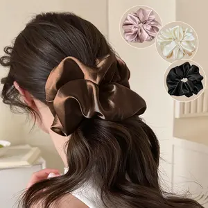 Women's Oversized Scrunchies Soft Rope Design Satin Hair Ties Elastic Hair Bands for Daily Looks and Gift Presentations