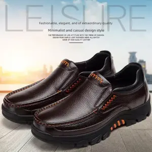 Men's Non-Slip Slip-On Loafers with PVC Sole & Cushioned Insole - Breathable Low-Top Sole Suitable for Business Casual, Office, Casual Attire - - Comfortable Dad Shoes for Middle-Aged and Elderly