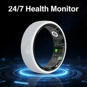 R12 Smart Ceramic Ring, All-Day Heart Rate, Blood Oxygen, Blood Pressure Monitoring, 5ATM Waterproof Sports Health Bracelet, Sleep Analysis Fitness Tracker