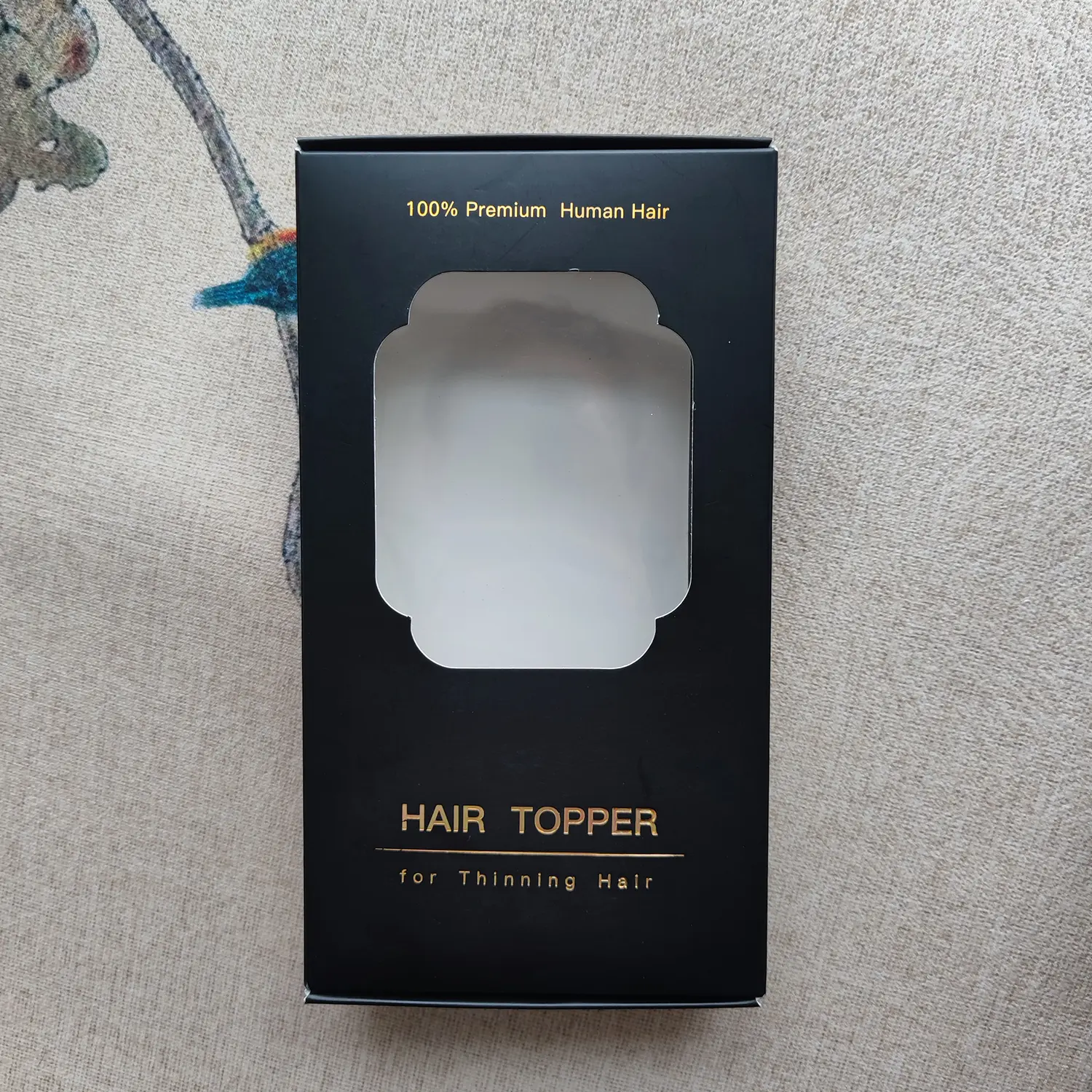 【Don't buy - WX gift topper‘s box】An exquisite black gift box, through the transparent part on the front, you can directly see the hair. It can be filled with a topper made of real hair, which is also very elegant as a gift.