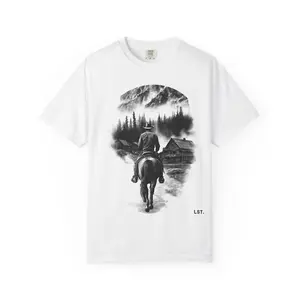 Lone Ranger Vintage Tee, Retro Western Shirt, Cowboy Road Trip Top, Unisex Garment-Dyed T-shirt, Southwest Graphic Tee