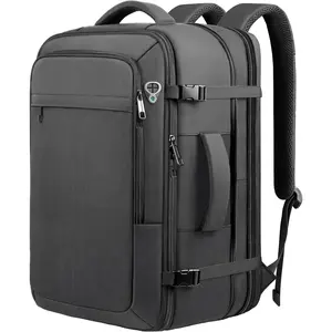 Carry  Backpack for 1-10 Days Trips,  40L-50L Travel Backpack TSA Approved, Expandable Laptop Bagpack, Water Resistant Bag Compatible with 17.3 inch Laptops, Black