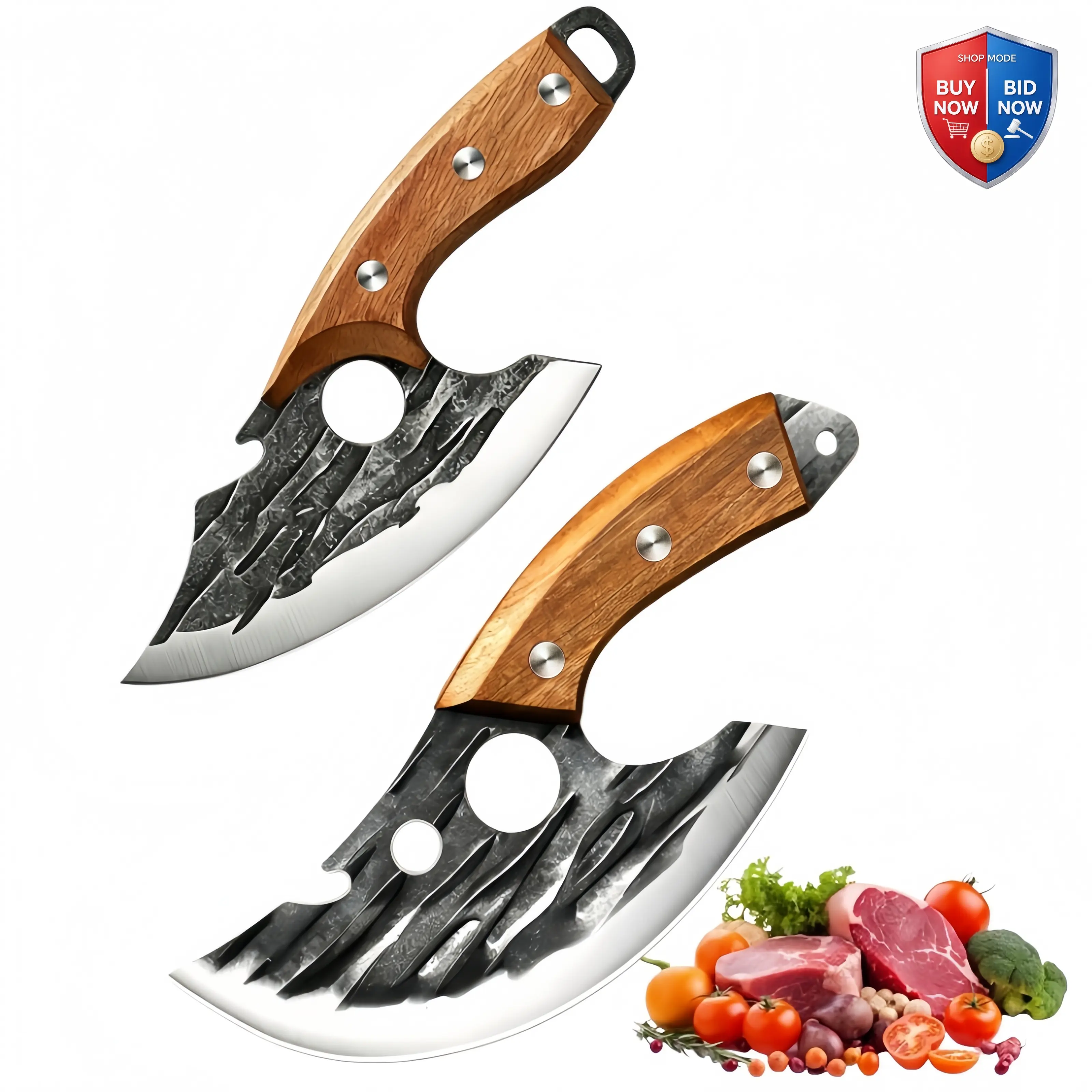 2pcs Outdoor Multifunctional Knife Bone Removal Knife Cooking Knife Meat Cleaver Forging Knife Stainless Steel Kitchen Knife shrimp  knife Universal Multitool Blades