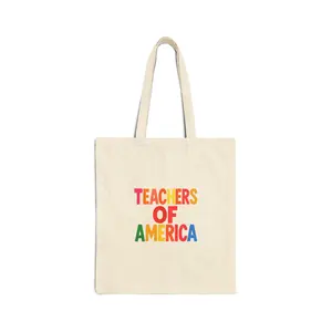 Colorful Teachers of America Tote Bag | Eco-Friendly Shopping, Gift for Educators, Reusable Grocery Bag, Classroom Supplies, Beach Carryall