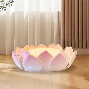 40x40cm Floor Pillow Lotus Flower Large Decorative Cushion with Pink Petal Design Meditation Accessory Floral Meditation Mat