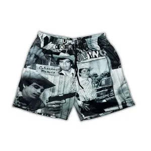 Chalino Sanchez Mesh Shorts for Men – Mexican Music Streetwear, Retro Banda Style