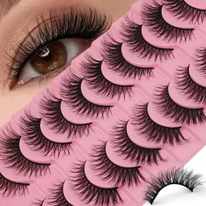 10 Pairs False Eyelashes Reusable Dense Dramatic Eye Makeup, Perfect for Daily Wear, Enhance Eyes Look Bigger and Brighter