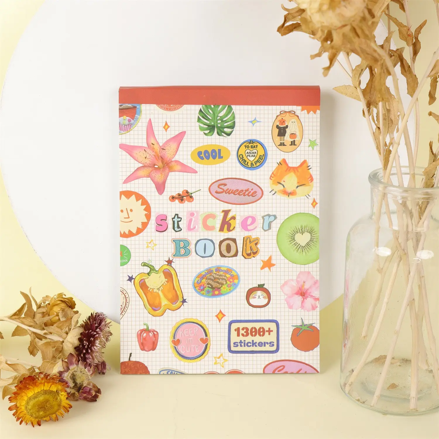Cool Sticker Book, Decal Stickers Book, Creative Planner and Visualization Tool, Includes 1300pcs Stickers, Inspirational Quotes, Illustrations, Personal Goals Tracker, Scrapbooking