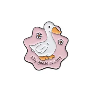 Silly Goose Society Cute Goose Lapel Pin Metal Series Elegant Taste Accessory for Men Backpacks Jeans Scarves Hats Decoration Usagi Badge Holiday Pins