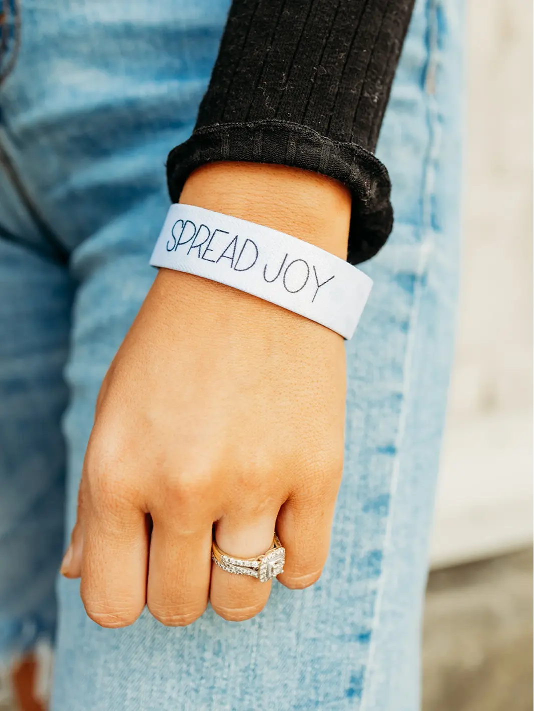Spread Joy Motivational Fabric Wristband