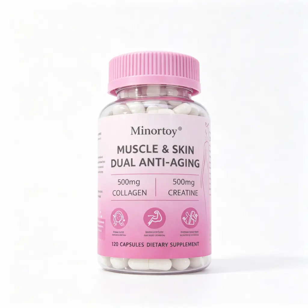 Minortoy 1000mg Collagen Beauty & Fitness Capsules, Healthy Dietary Supplement with L-Leucine, Astaxanthin, Black Pepper Extract, Natural Amino Acids, Creatine - Skin Care, Nail & Muscle Support