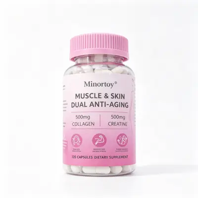 Minortoy 1000mg Collagen Beauty & Fitness Capsules, Healthy Dietary Supplement with L-Leucine, Astaxanthin, Black Pepper Extract, Natural Amino Acids, Creatine - Skin Care, Nail & Muscle Support