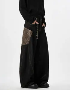 Y2k Baggy Jeans for Men Women Wide Leg Skater Pants Loose Fit Barrel Jeans Hip Hop Denim Pants Streetwear Grunge