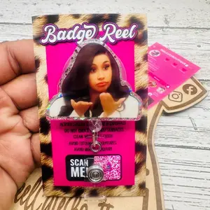 Cardi Badge  Hospital ID Healthcare Worker Lab Nurse Xray Pharmacy Reg  Glitter Acrylic Badge Clip Nurse Badge Reel