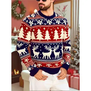 Harajuku-style Bigfoot Ugly Christmas Men's Sweatshirt, Casual Christmas Holiday Sweater, Unisex Pullover