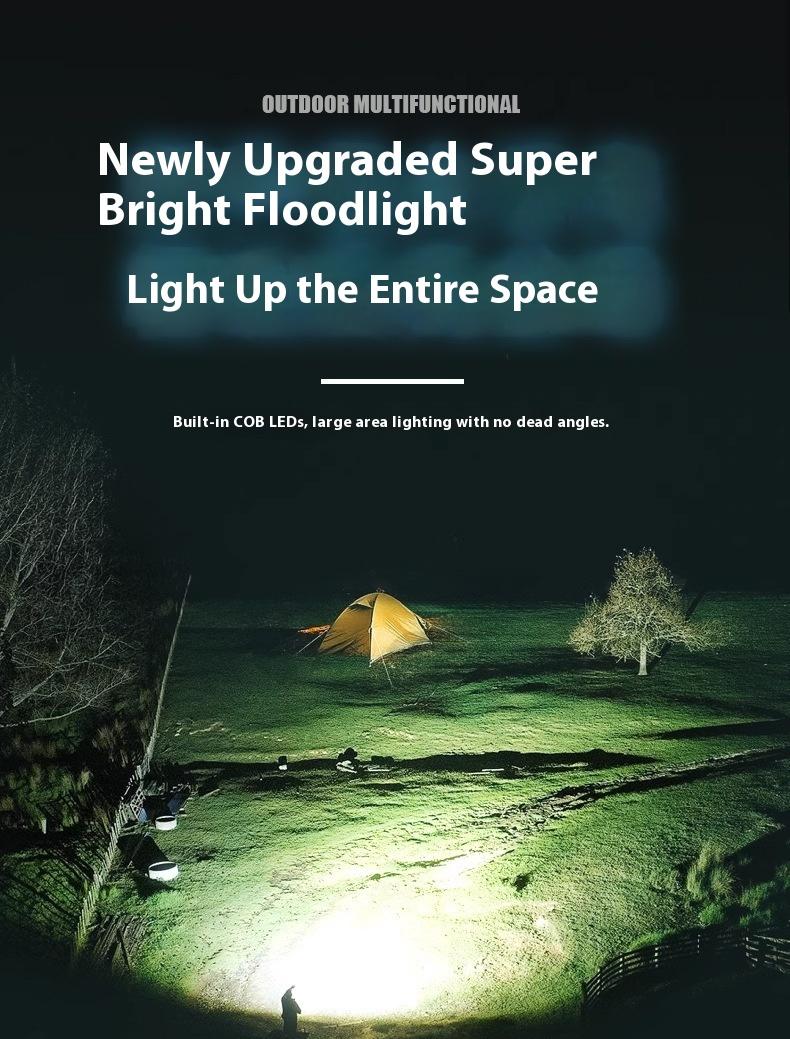 WorkLight Camping Light With Built-in Power Supply, Type-C Rechargeable, Outdoor Light, Multiple Light Sources, Dimming, Emergency Transition, Rainbow Cycle Multi-functional Flashlight.