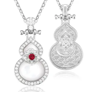 【#P793】Baoxiang Flower Gourd Pendant UCCIYO Lab-Created Moissanite S925 Sterling Silver Moissanite Pendant Necklace For Women Men Hip Hop Jewelry Gift