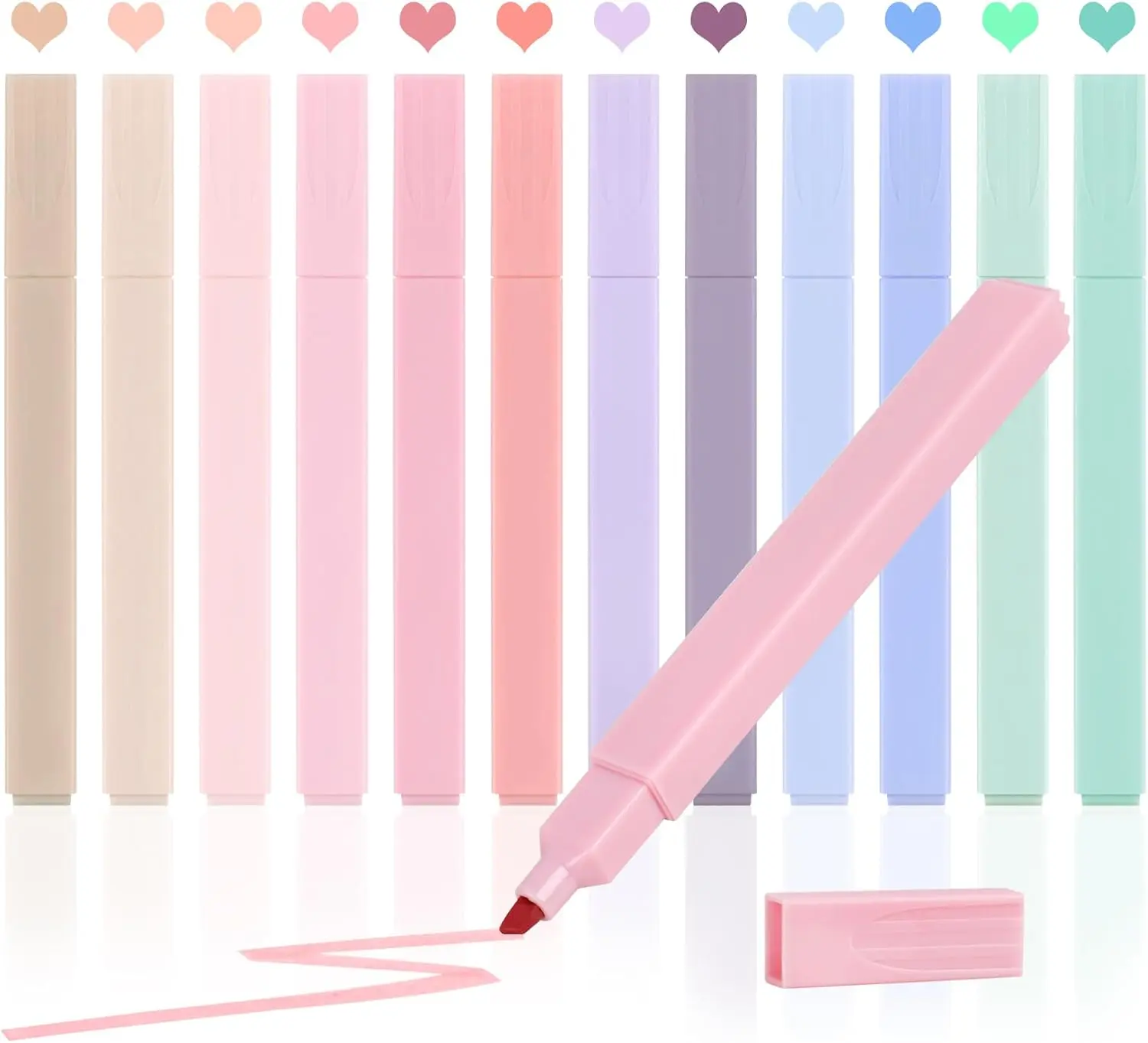 12pcs Pastel Cordless Bleed-Free Durable Bible Highlighters Set - Gel Highlighters for Journaling, Note Taking - Office Stationery for College Students, Family Back to School Essentials, None