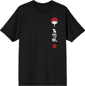 Naruto Itachi Uchiha Crew Neck Short Sleeve Men's Black T-Shirt anime tee