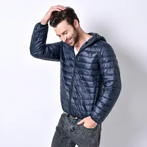 Men's Lightweight Water-Resistant Packable Hooded Puffer Jacket