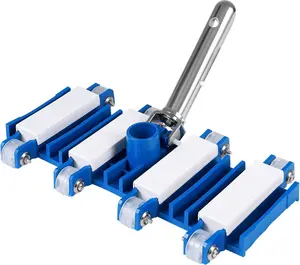 Pool Vacuum , Manual Cleaning Vacuum with Wheels 14'' Heavy Duty Handle Pool Vacuum Heads for Inground & Above Pools with Flexible Swivel, Swimming Pool  for Absorb