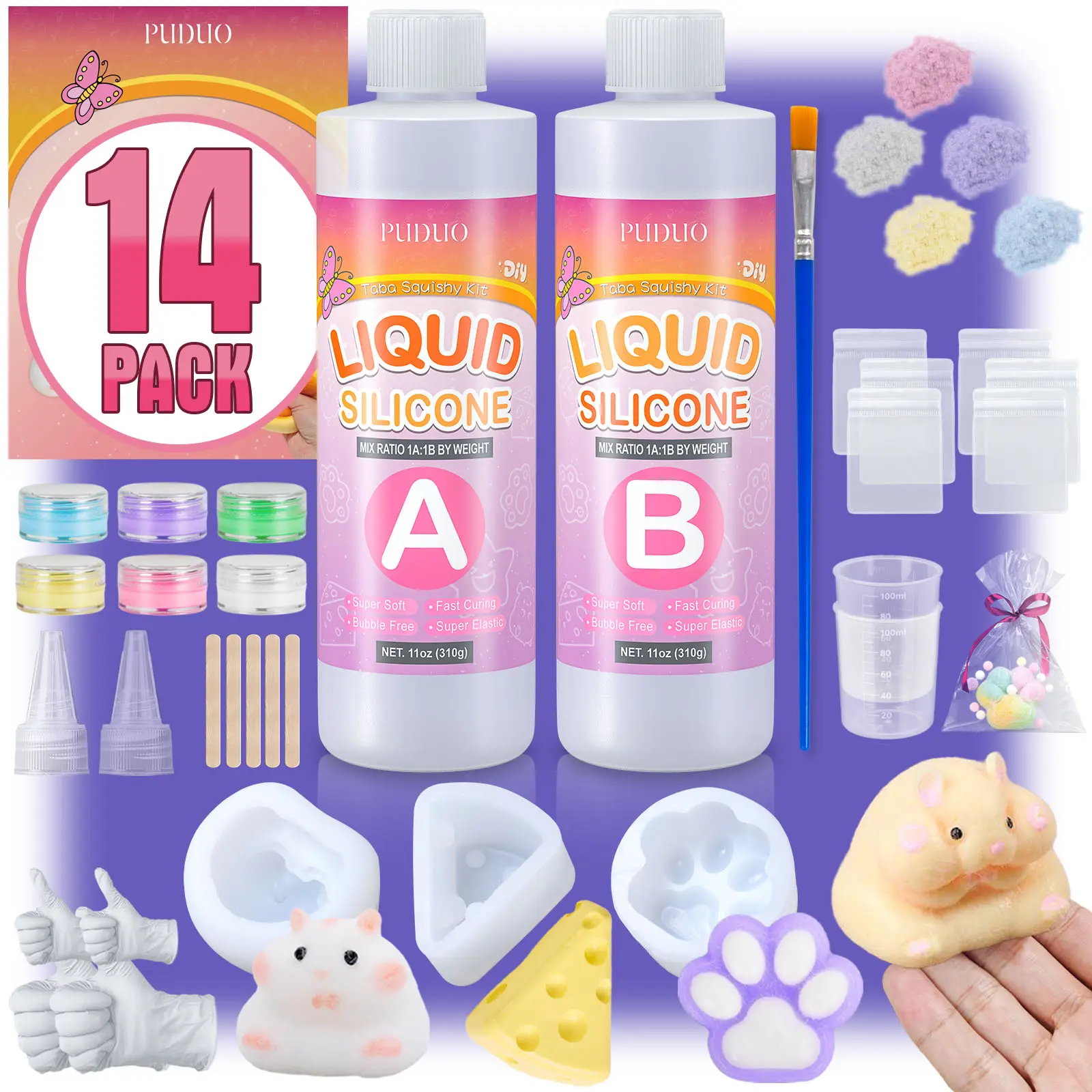 22 Ounces Large Capacity! Adorable Kawaii - style Liquid Silicone Squishies, Stress - Relieving Fidgets for All Ages