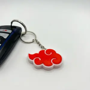 Akatsuki Cloud Multi-Color Layered Keychain - Gaming Accessory Keyring for Fans of Naruto