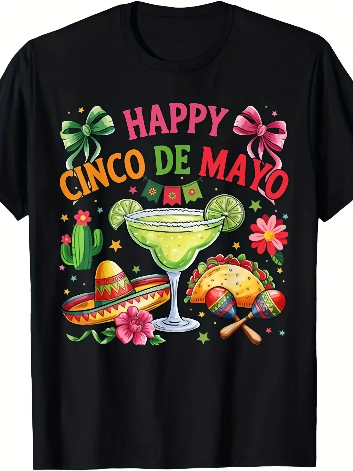 Happy Cinco de Mayo Fiesta Mexican Party T-Shirt |   Unisex, Comfortable, Crew Neck, Vintage Style, Perfect for Training, Running, and Everyday Outfits