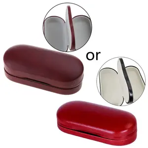 Double Layer Glasses Case Eyeglasses For 2 Pair Dual- Portable