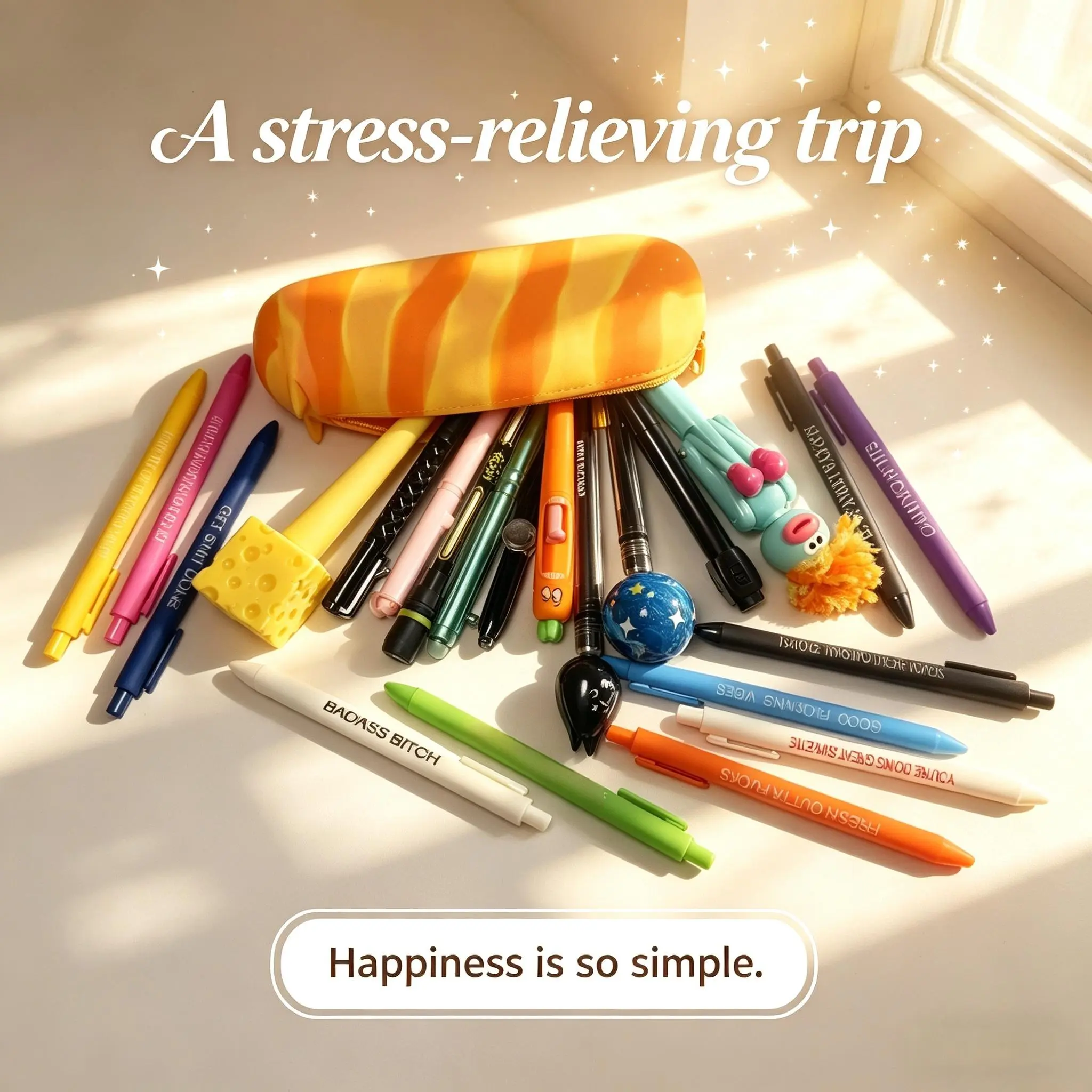 23-in-1 Fidget pen Set:22+1 gradient decompression  bag , Fun Creative  for Home Office  Business,teachers,nurses and artists, magical,,husband,friend,colleague,wife fun creative gift