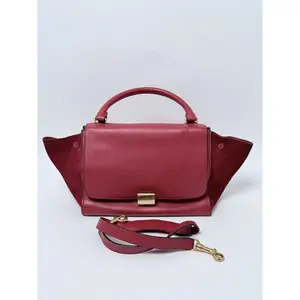 Pre-owned Celine Leather Shoulder Bags Trapeze Medium Bag in Goatskin and Suede Top Handle Satchel Handbag Shoulder Bag JD0020CE