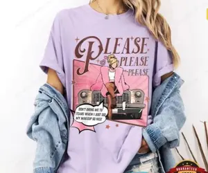 Sabrinaz Please Please Please GRAPHIC TEE, SWEATSHIRT, Short N Sweet Tour Merch 2025, Birthday Gift, Gift for Fans JU1