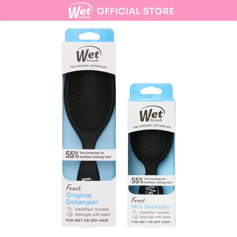 Wet Brush Everyday Detangling Duo - Original & Mini Detangler Set, Effortless Detangling, Gentle Glide for Curly, Textured, All Hair Types, Wet or Dry Use, Travel-Friendly
