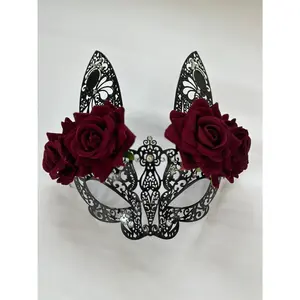 Metal Bunny Mask - Black/Red