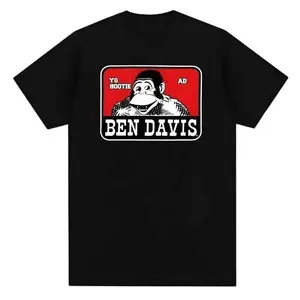 BEN DAVIS Vintage 90s Rare Tee Shirt, Cotton Fabric Casual Crew Neck Short Sleeve Tee, Classic Casual Top