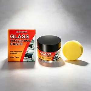 Hikmarion Glass Scratch Removal Paste – Car & Home Glass Polishing, Restore Clear Vision, Remove Minor Scratches, Smudges & Oil Film, Easy DIY Application, Maintain Windshields, Windows, Mirrors & Everyday Glass Surfaces