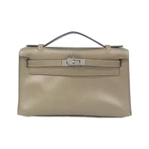 Pre-owned HERMÈS Calfskin Shoulder Bags Hermes Pochette Kelly Mini Chevre Metallise Clutch