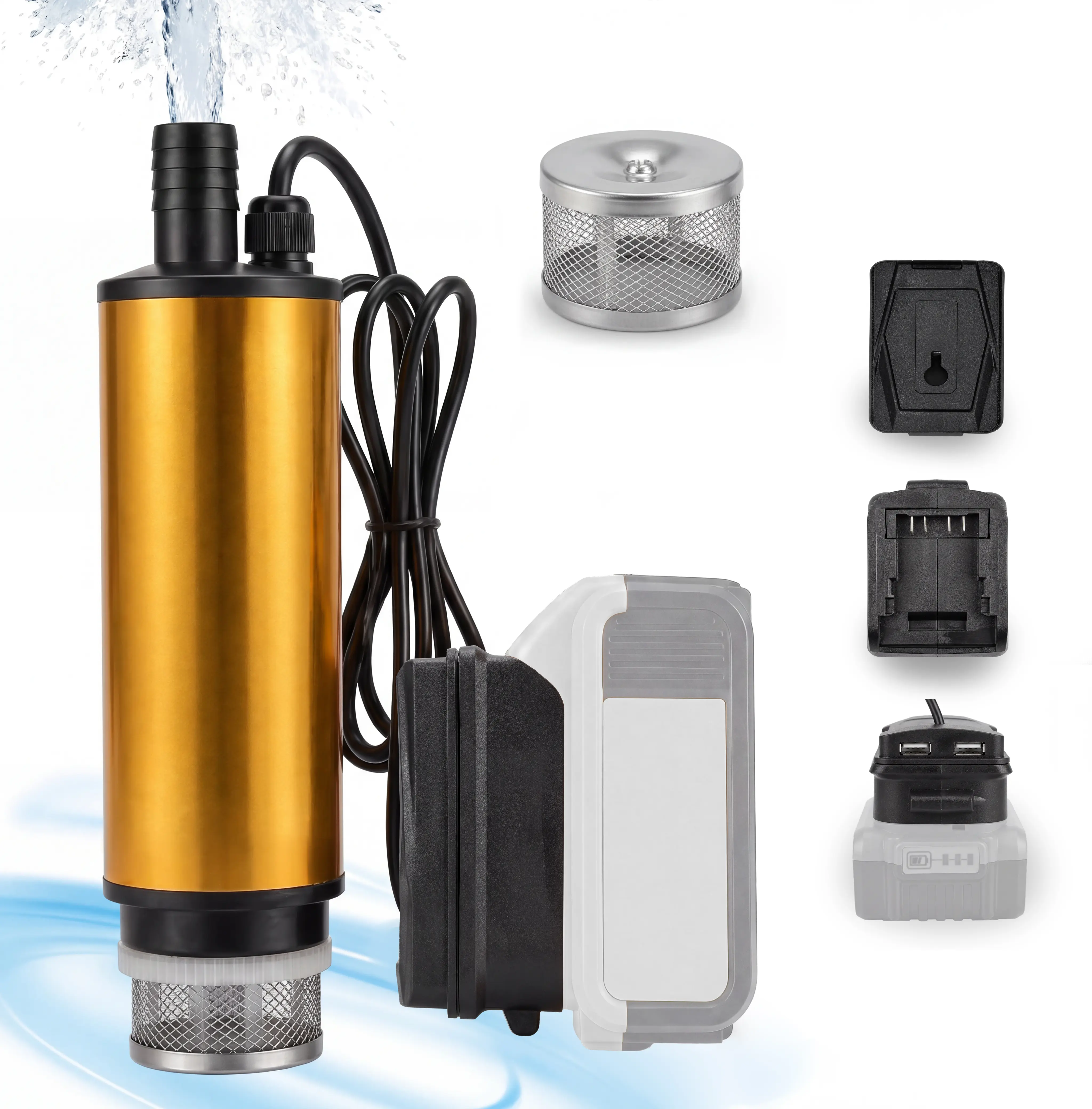 Cordless Submersible Water Pump for Dewalt 20V/60V Battery,635GPH Portable Transfer Water Pump for Camping Tub Garden RV Pond Draining Job Sites(No Battery)