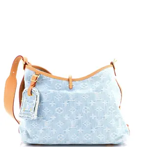 Pre-owned Denim Shoulder Bags Louis Vuitton CarryAll Hobo Monogram PM by Rebag