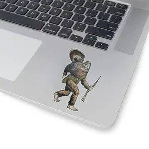 Bigfoot Turkey Hunting Sticker, Sasquatch Hunter Vinyl Decal, Funny Outdoor Hunting Sticker for Car Truck Window Laptop