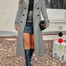 【Black Friday】Women's Solid Double-Breasted Long Coat, Elegant Cold-Weather Outerwear for Autumn & Winter