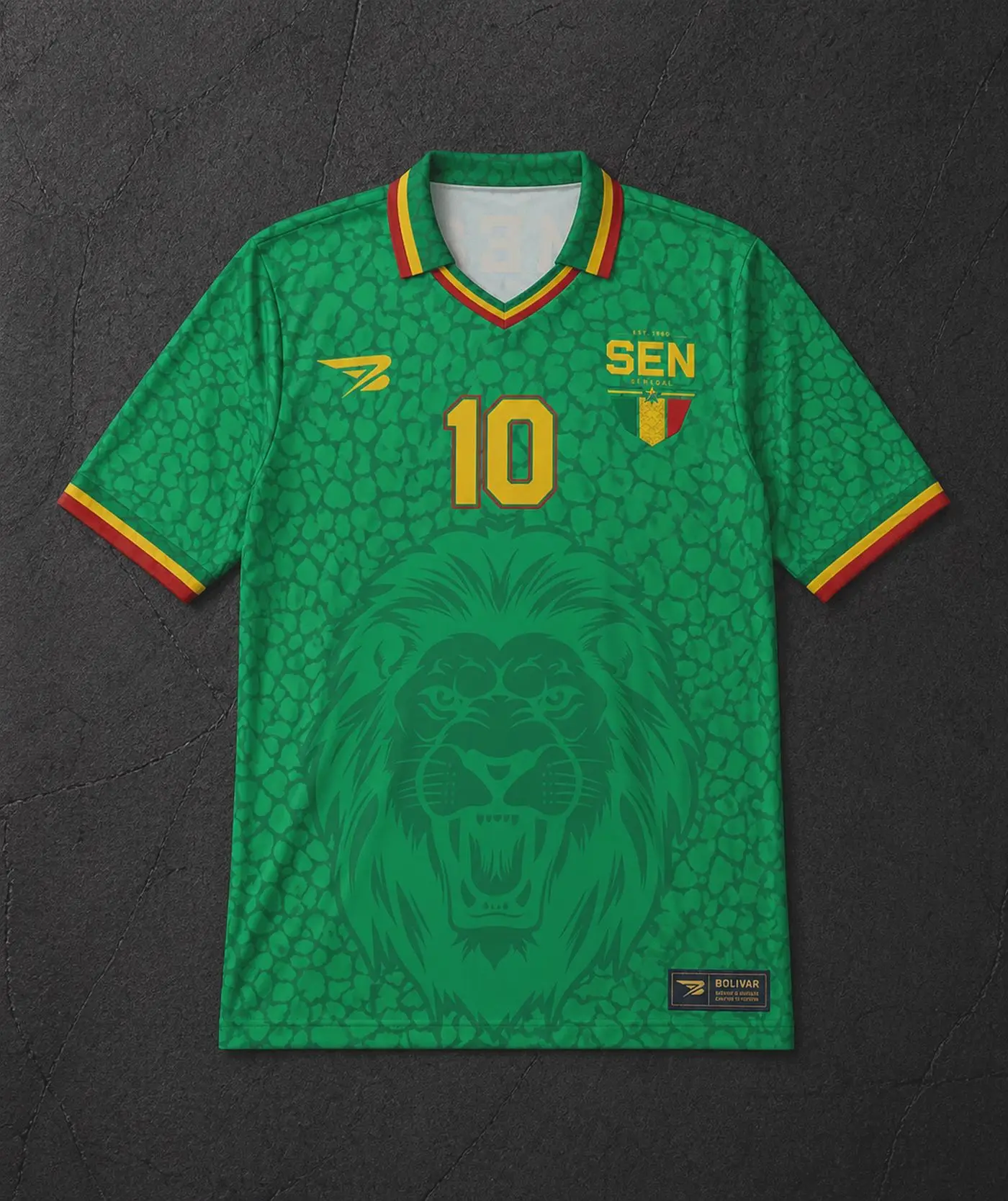Senegal Inspired  Soccer Jersey Sublimation Football Shirt BOLIERI design