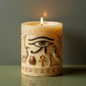Egyptian Amulet Themed Candle Silicone Mold, 3D Horus Eye Scarab Relief Fragrance Mold for DIY Crafts, Unique Home Decor Addition, Soap Molds