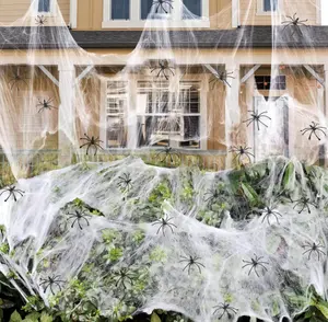 900 sqft Spider Webs Halloween Decorations Bonus with 30 Fake Spiders, Super Stretch Cobwebs for Halloween Indoor and Outdoor Party Supplies