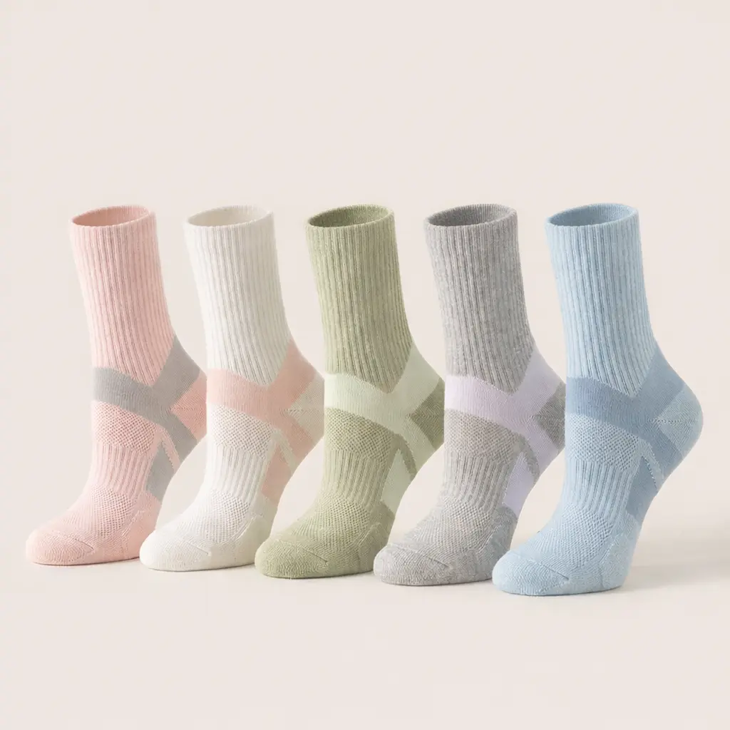 Women's Athletic Ankle Socks, White Cushioned & Sweat Absorbent with Anti-Slip Grip for Running and Hiking, Athletic Socks, Sweat Absorbent Socks Sports Tubesocks