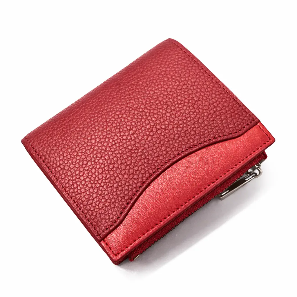 CEKI Women's Genuine Leather Bifold Wallet - Full-Grain Cowhide, RFID Blocking, 8 Card Slots, Zipper Coin Pocket, Slim, Elegant, Minimalist, Durable Ladies Wallet, Genuine Leather Wallet, Cow Hide
