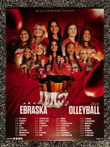 HOT!!!Nebraska Husker Volleyball 2024 Team reprint Poster, Fan Gift